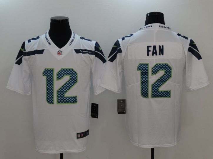 Men Seattle Seahawks 12 Fan White Nike Vapor Untouchable Limited NFL Jersey